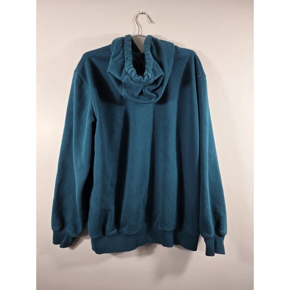 Carhartt Rain Defender Heavyweight Hoodie Teal Green Men's L Fleece Sweatshirt - Picture 4 of 8